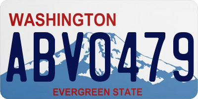 WA license plate ABV0479