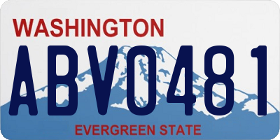 WA license plate ABV0481