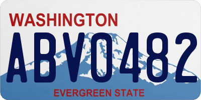 WA license plate ABV0482
