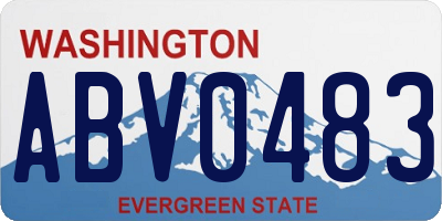 WA license plate ABV0483