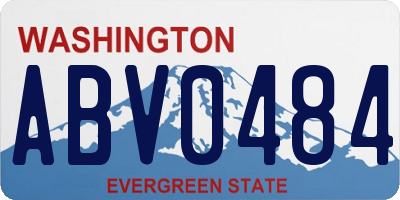 WA license plate ABV0484