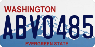 WA license plate ABV0485