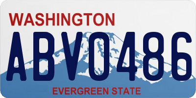 WA license plate ABV0486