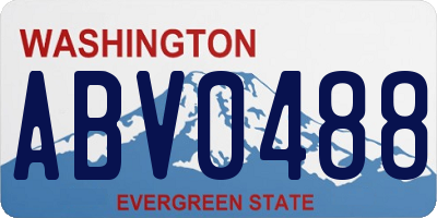 WA license plate ABV0488