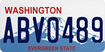 WA license plate ABV0489