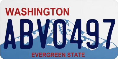 WA license plate ABV0497