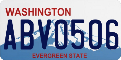 WA license plate ABV0506