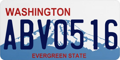 WA license plate ABV0516
