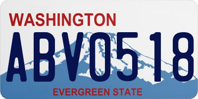 WA license plate ABV0518