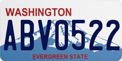 WA license plate ABV0522