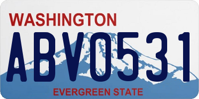 WA license plate ABV0531