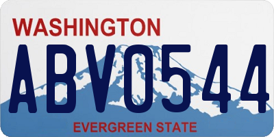 WA license plate ABV0544