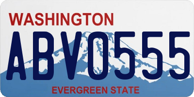 WA license plate ABV0555