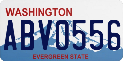 WA license plate ABV0556