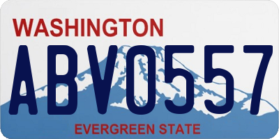 WA license plate ABV0557