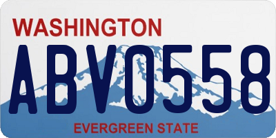 WA license plate ABV0558