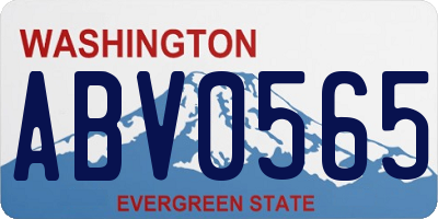 WA license plate ABV0565