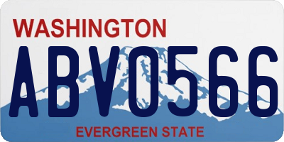 WA license plate ABV0566