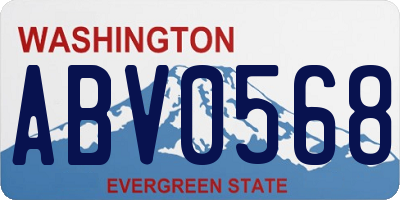 WA license plate ABV0568