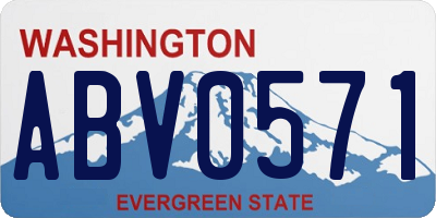 WA license plate ABV0571