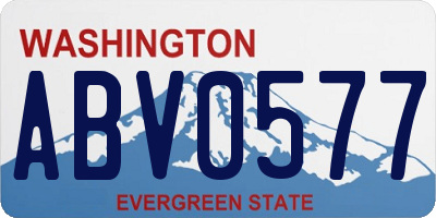 WA license plate ABV0577