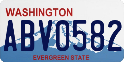 WA license plate ABV0582
