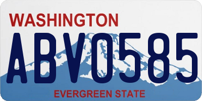 WA license plate ABV0585