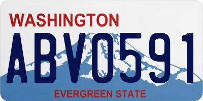 WA license plate ABV0591