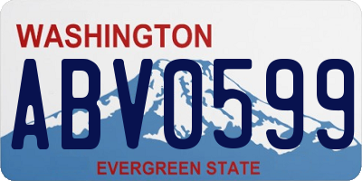 WA license plate ABV0599