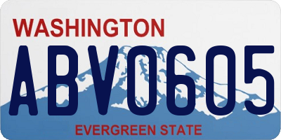 WA license plate ABV0605