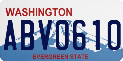 WA license plate ABV0610