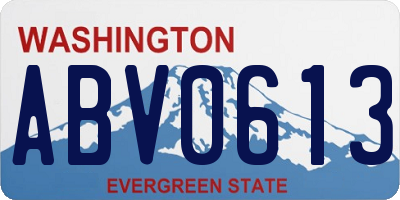 WA license plate ABV0613