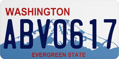 WA license plate ABV0617