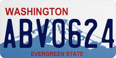 WA license plate ABV0624