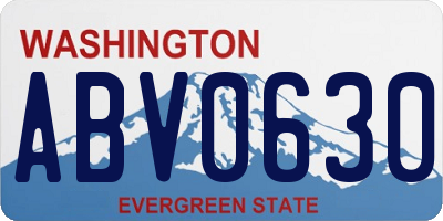 WA license plate ABV0630