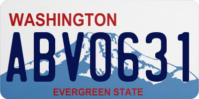 WA license plate ABV0631