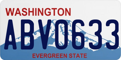 WA license plate ABV0633