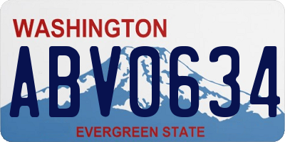 WA license plate ABV0634