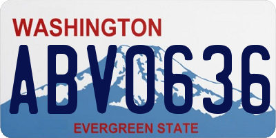WA license plate ABV0636
