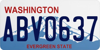 WA license plate ABV0637