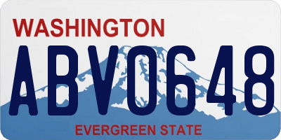 WA license plate ABV0648