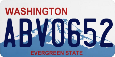 WA license plate ABV0652