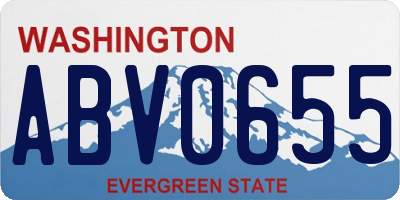 WA license plate ABV0655