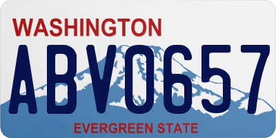 WA license plate ABV0657