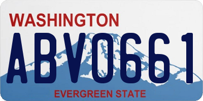WA license plate ABV0661