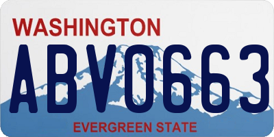 WA license plate ABV0663