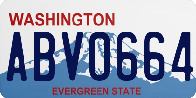 WA license plate ABV0664