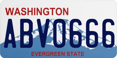 WA license plate ABV0666