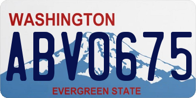 WA license plate ABV0675