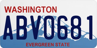 WA license plate ABV0681